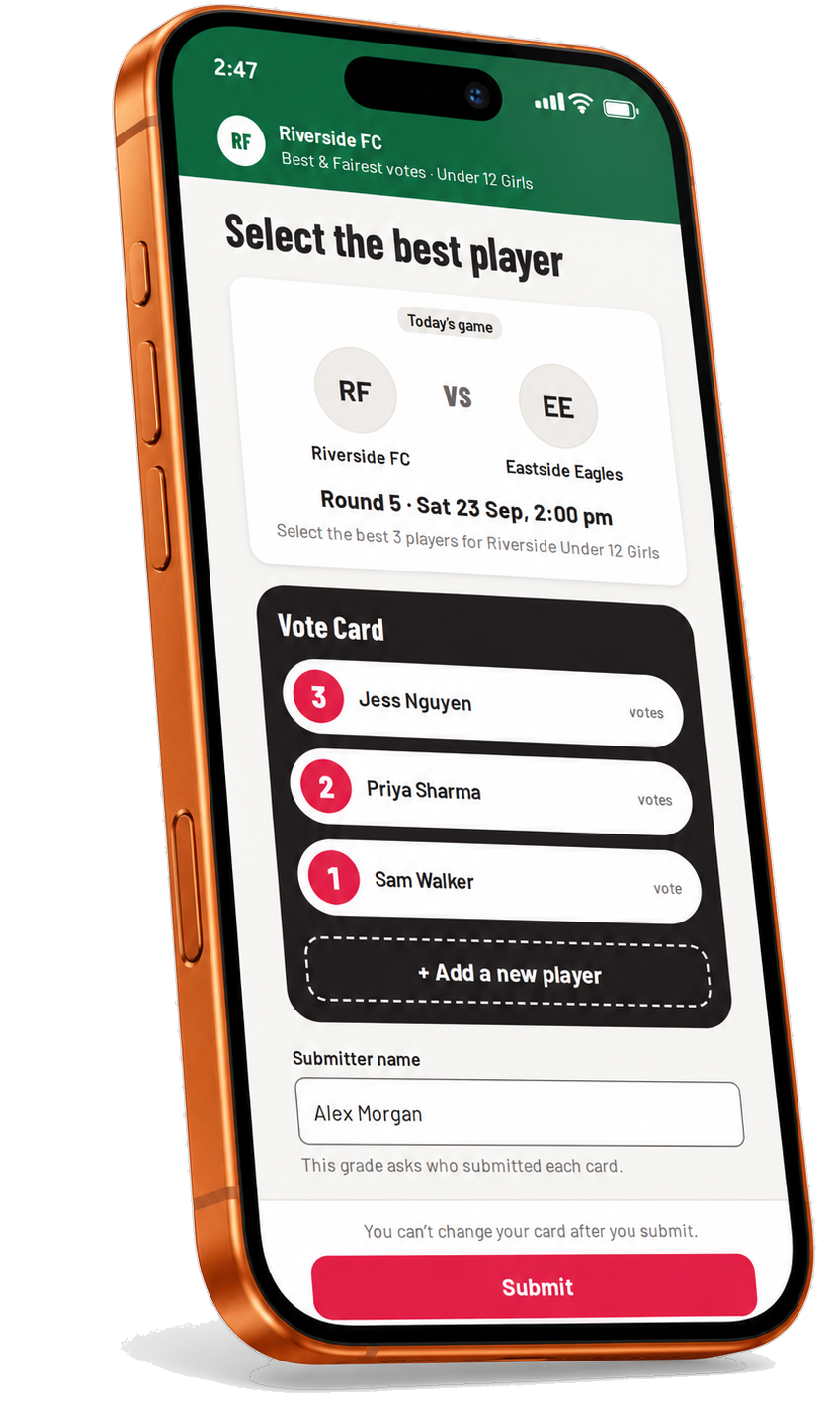 A 3·2·1 vote card on an iPhone 17 Pro
